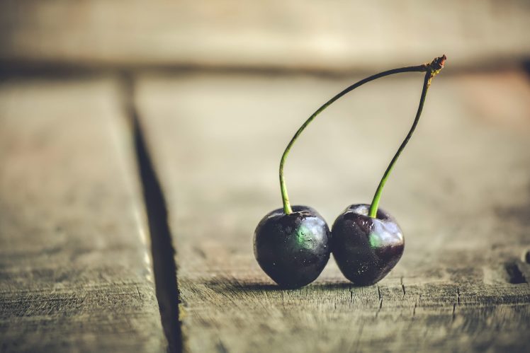 cherries, Wooden surface, Food, Fruit HD Wallpaper Desktop Background