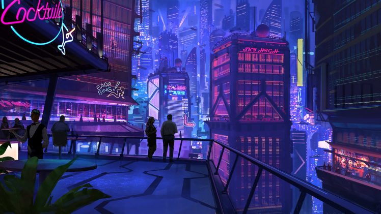 digital art, Cityscape, Cyberpunk HD Wallpaper Desktop Background