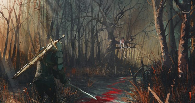 Geralt of Rivia, The Witcher 3: Wild Hunt, Digital art HD Wallpaper Desktop Background