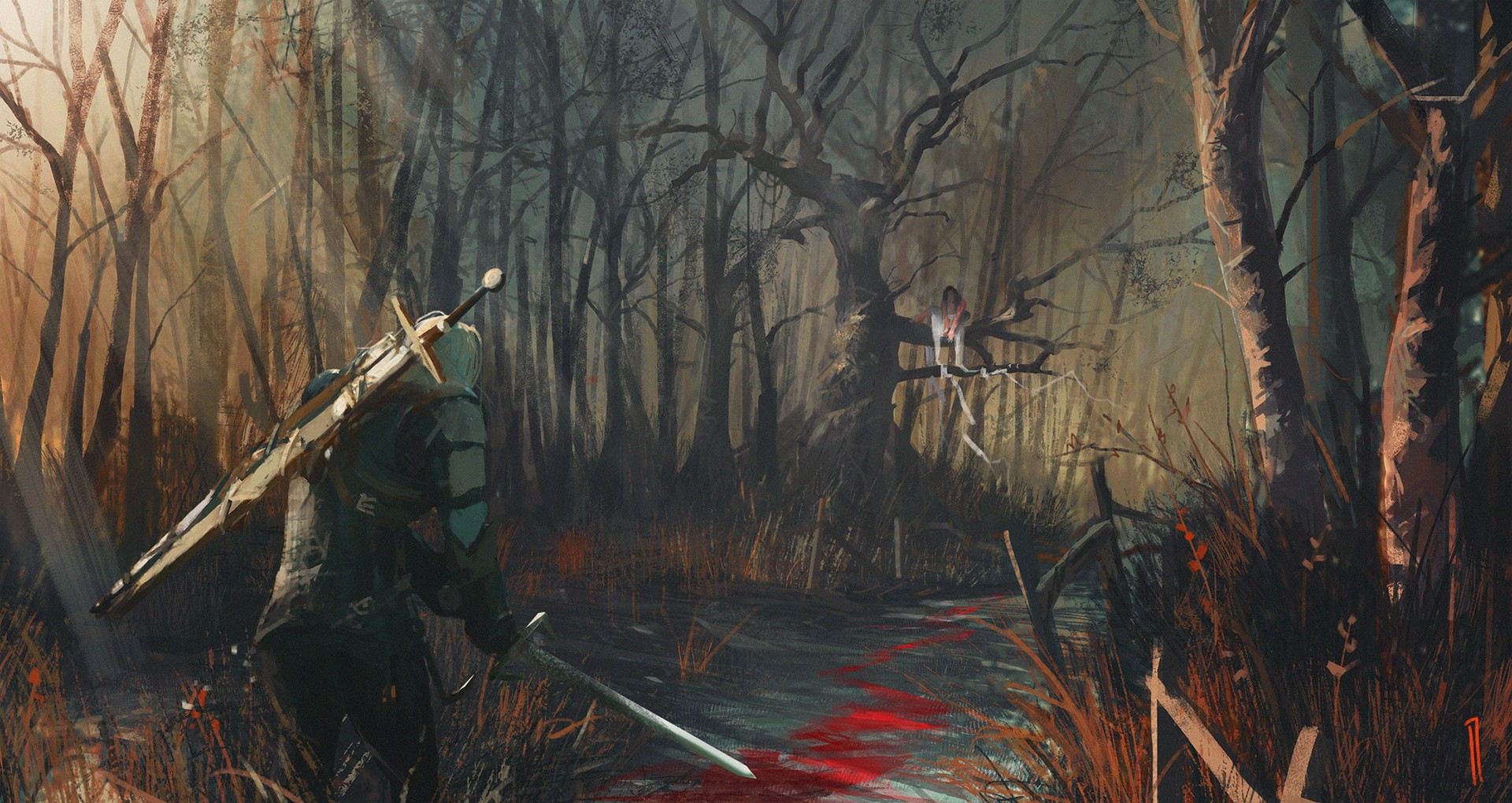 Geralt of Rivia, The Witcher 3: Wild Hunt, Digital art Wallpaper