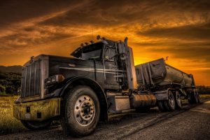 HDR, Trucks, Sunset, Peterbilt