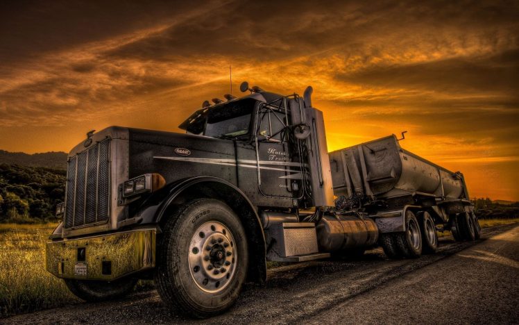 HDR, Trucks, Sunset, Peterbilt HD Wallpaper Desktop Background