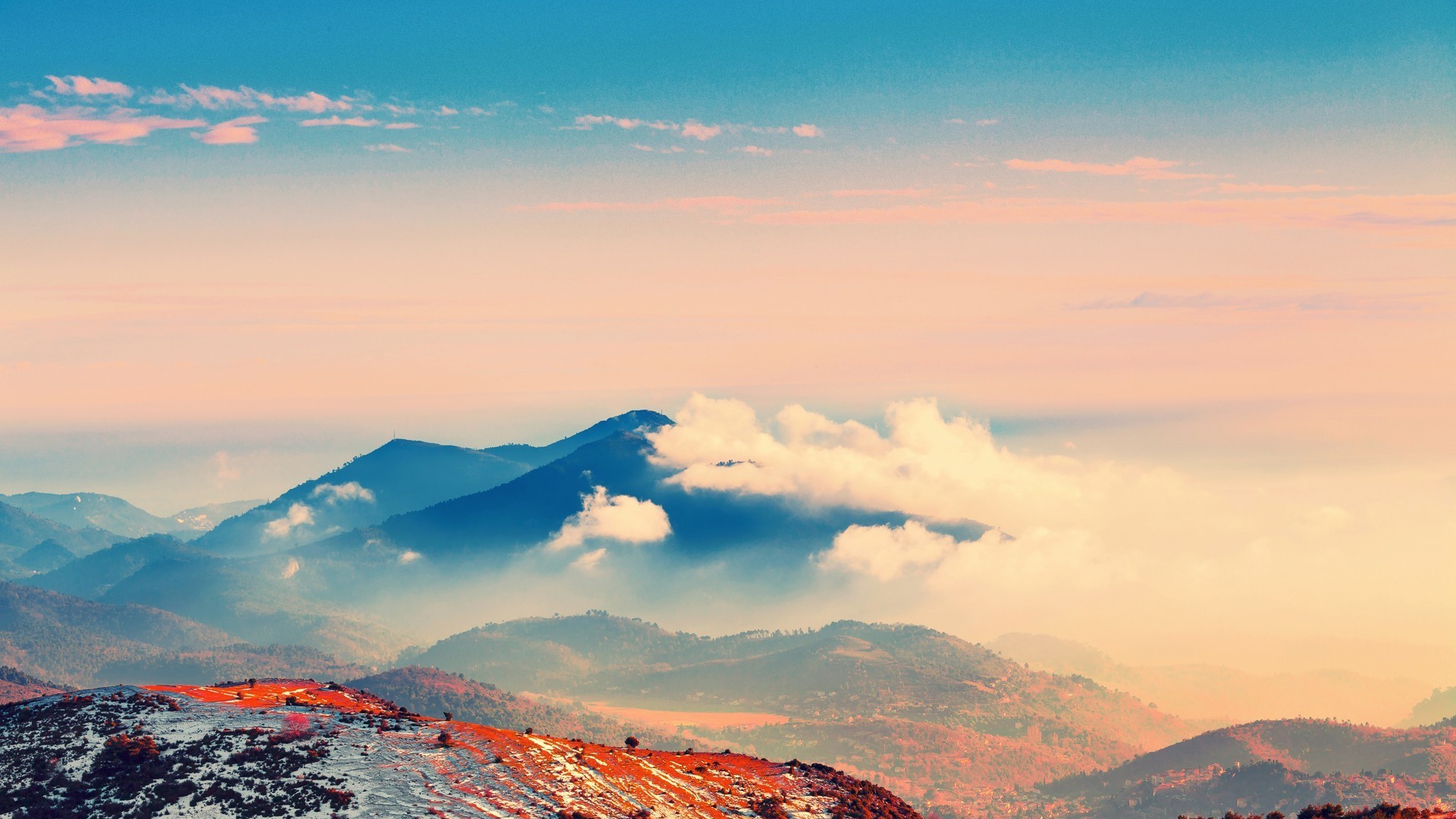 mountains, Clouds, Photography Wallpaper