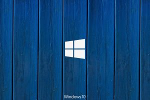wood, Blue, Windows 10