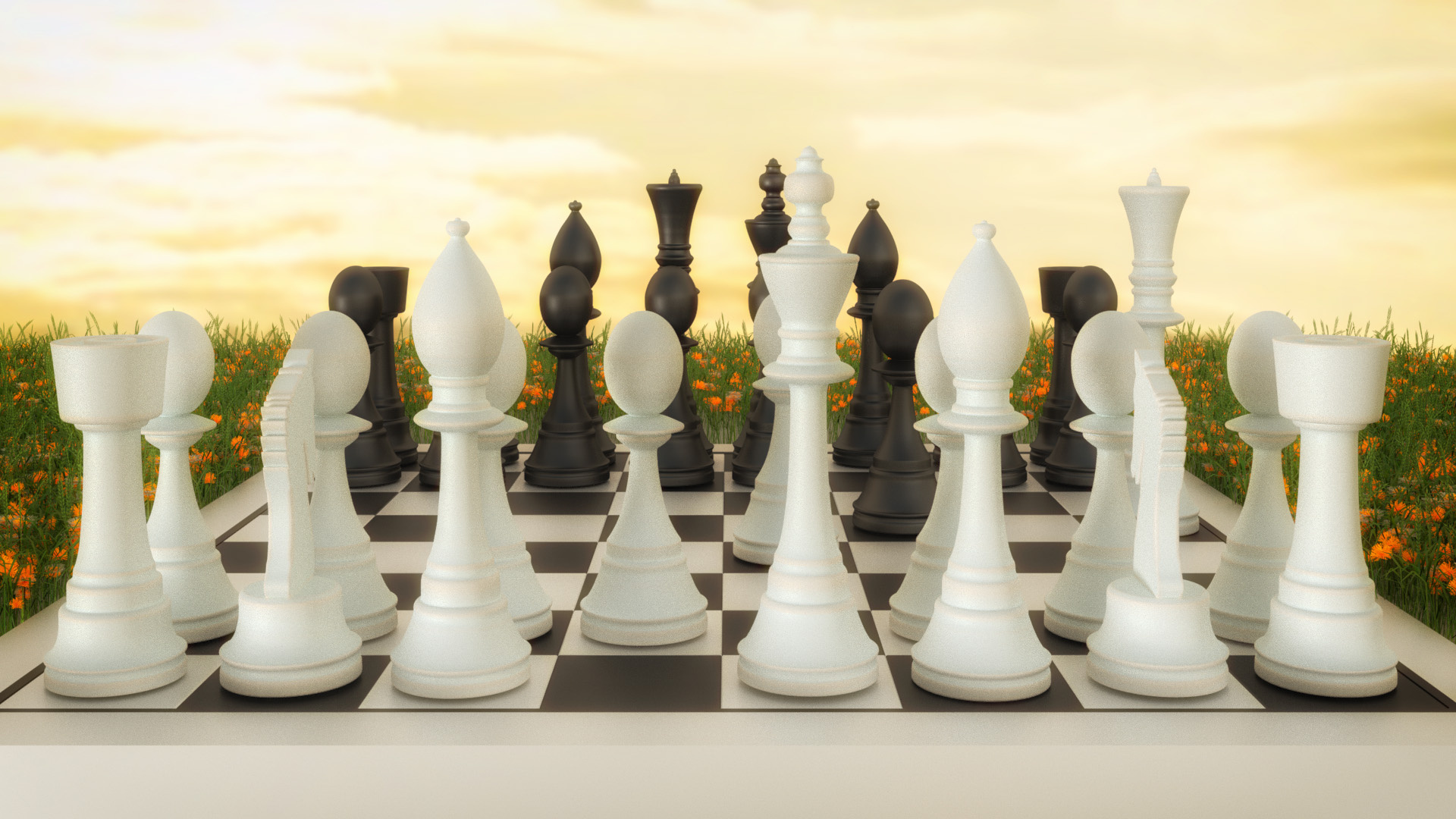 digital art, Board games, Chess, Pawns Wallpaper