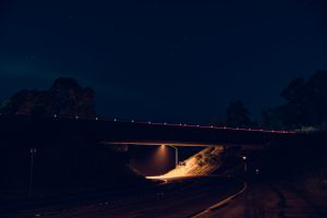 road, Bridge, Lights, Night