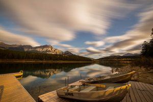 boat, Lake, Water, Clouds, Mountains, Landscape, Nature