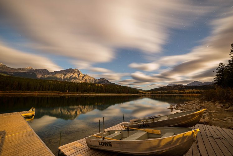 boat, Lake, Water, Clouds, Mountains, Landscape, Nature HD Wallpaper Desktop Background
