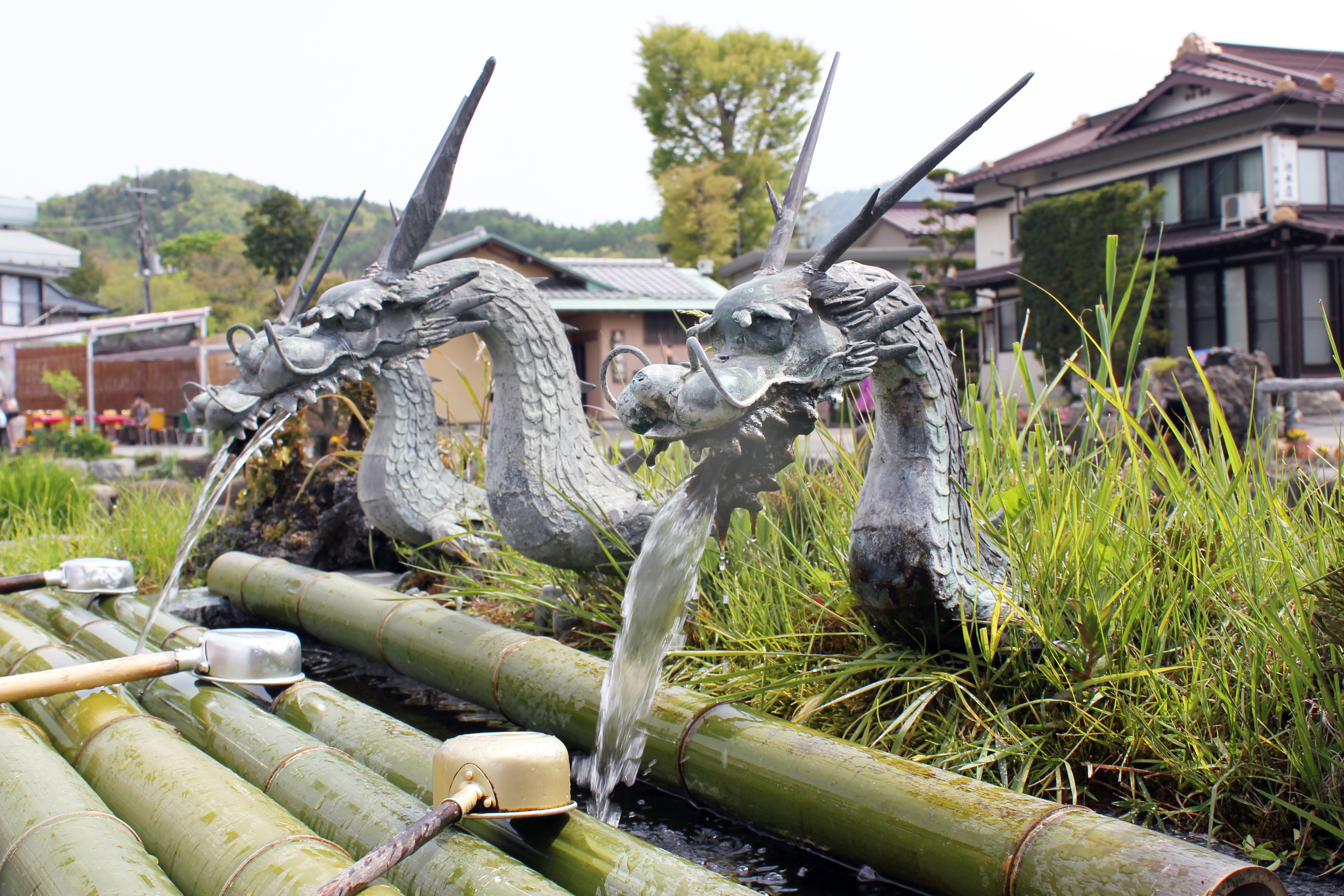 Japan, Fountain, Dragon, Water Wallpaper