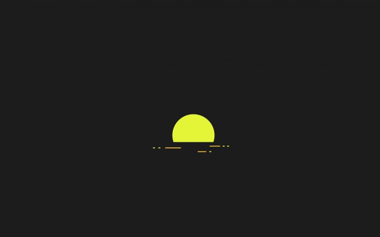 Sun, Sunset, Minimalism, Digital art HD Wallpaper Desktop Background
