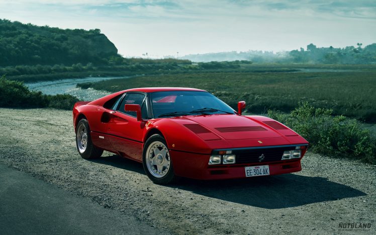 car, Red, Ferrari, Landscape, River, Road, Nature, Ferrari 288 gto HD Wallpaper Desktop Background