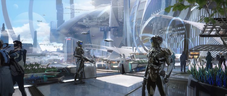 soldier, Police, Cyberpunk, Science fiction HD Wallpaper Desktop Background