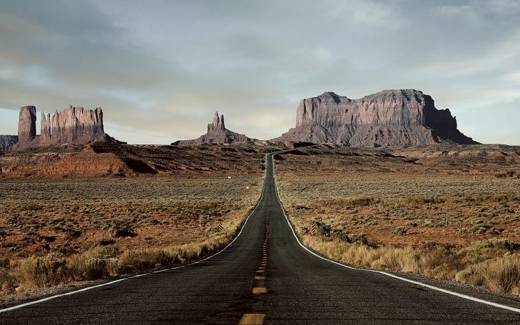 road, Mountains, Sky, Field, Forrest Gump Point, Arizona HD Wallpaper Desktop Background