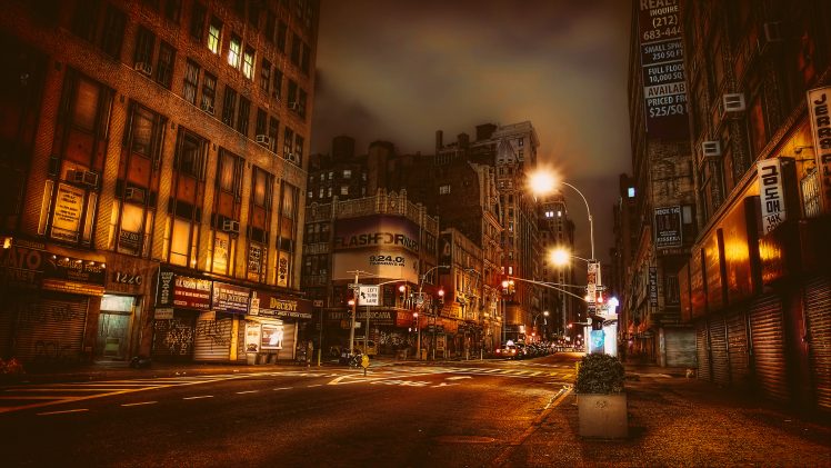 cityscape, Architecture, Night, City, Urban, Photoshop, Street HD Wallpaper Desktop Background