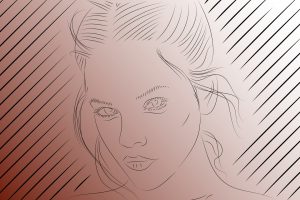 Barbara Palvin, Women, Face, Simple background, Portrait, Drawing