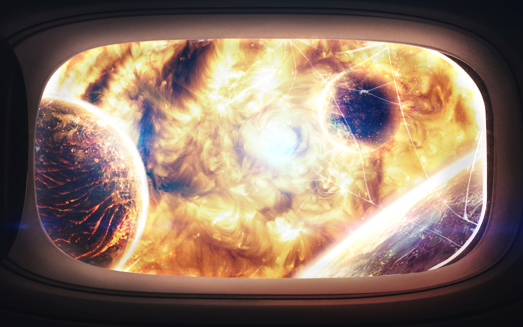 Extremely Hot Star. Liquid Plasma. Science Fiction Space Wallpap Wallpaper