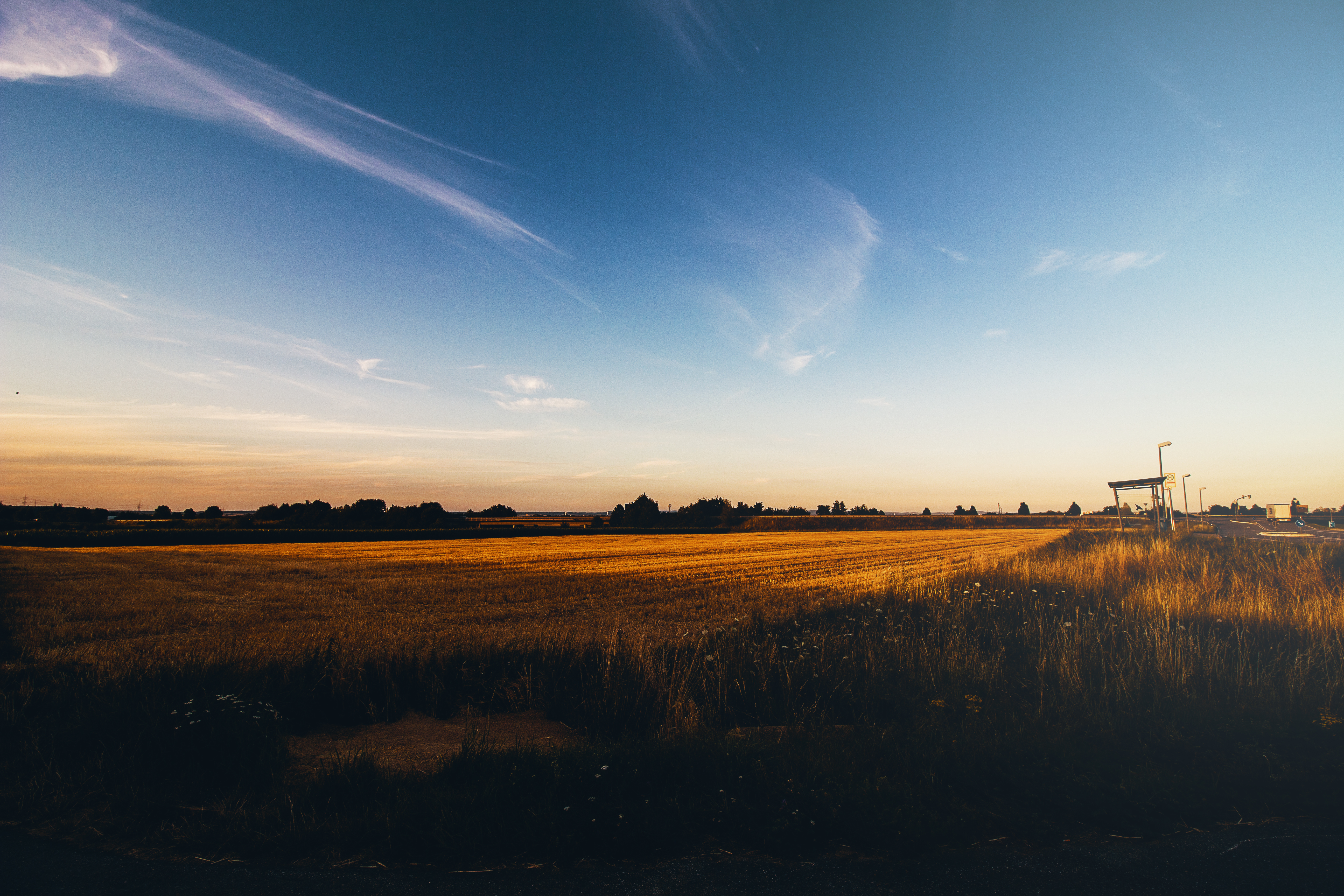 Sun, Sunset, Nature, Field, Landscape, Clear sky, Photography Wallpaper