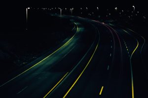 road, Headlights, Night, Norway