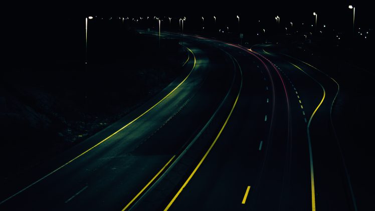 road, Headlights, Night, Norway HD Wallpaper Desktop Background