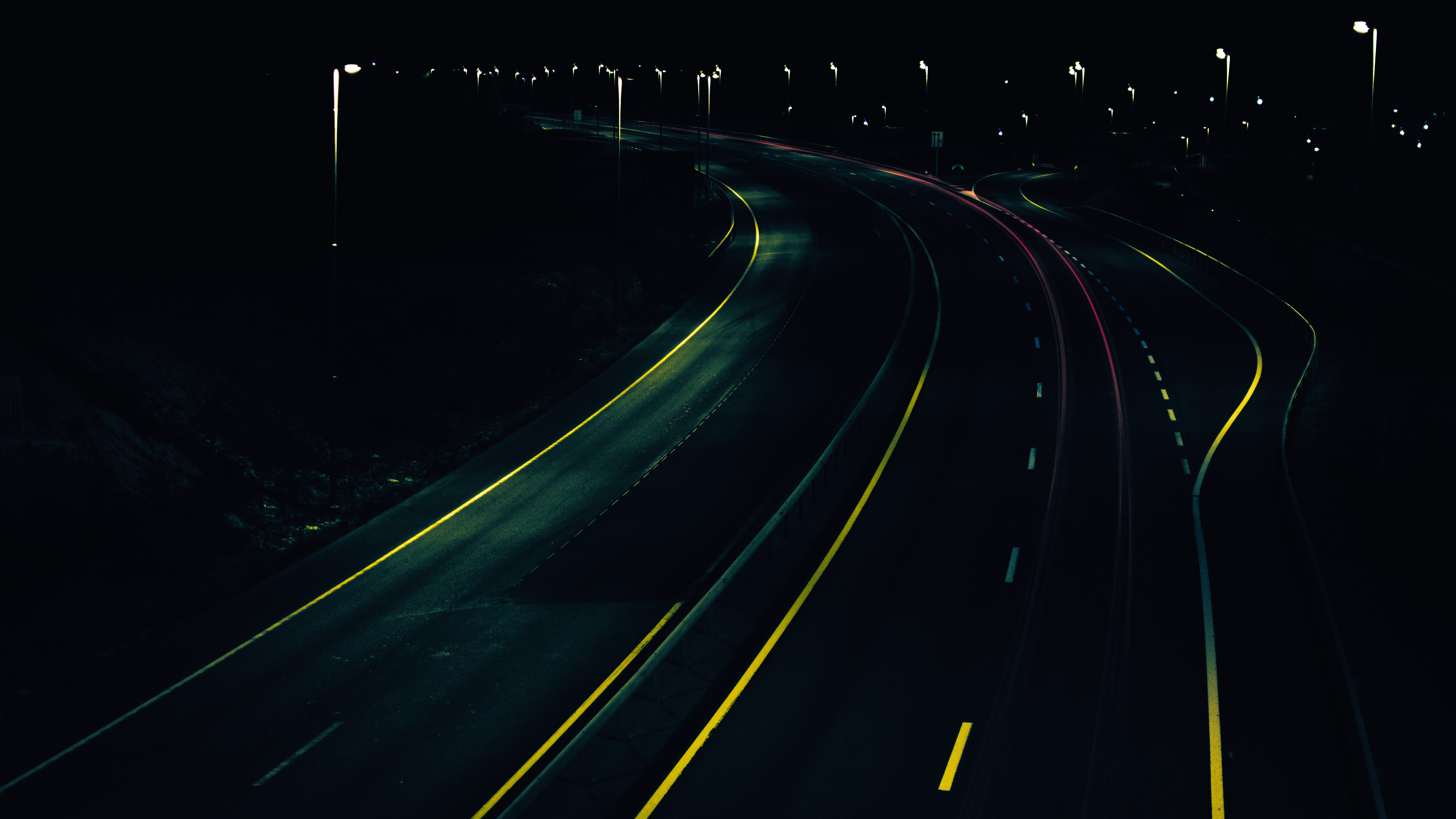 road, Headlights, Night, Norway Wallpaper