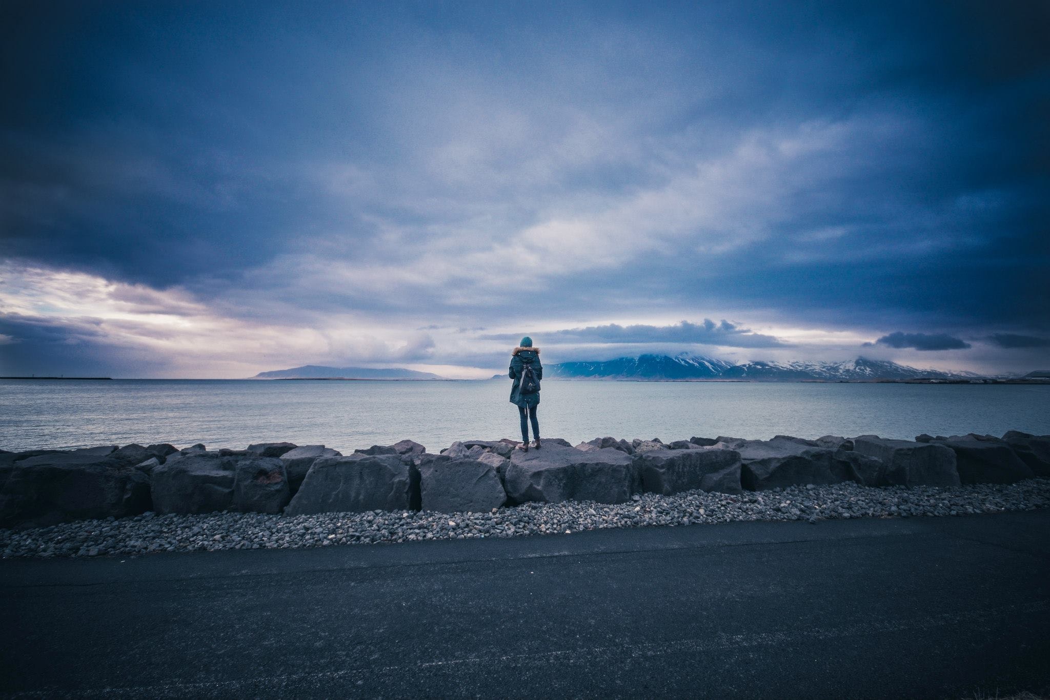 photography, Road, Sea Wallpaper