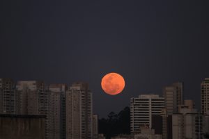 Moon, Landscape, Red