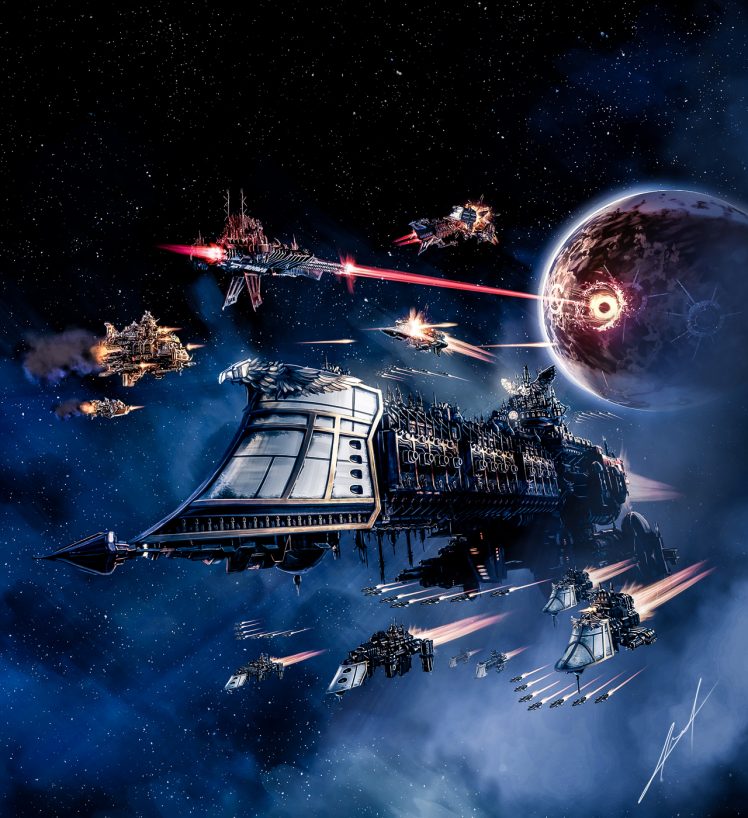 spaceship, Warhammer 40, 000, Battlefleet gothic, Battlefleet Gothic: Armada HD Wallpaper Desktop Background