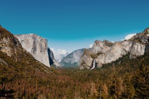 mountains, Trees, Nature, Clear sky, Landscape, Clouds, Yosemite National Park, Yosemite Valley