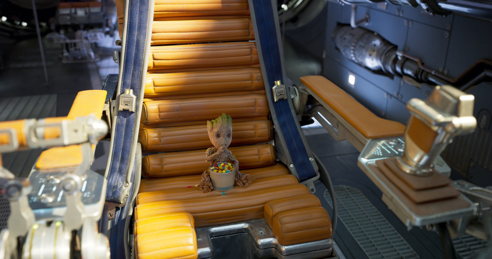 Baby Groot, Guardians of the Galaxy Vol. 2, Chair, Milano (spacecraft), Eating, Looking into the distance, Guardians of the Galaxy Wallpaper