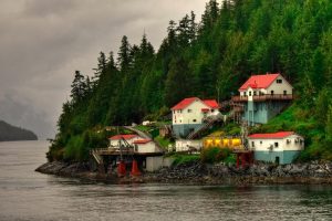architecture, Building, House, Trees, Forest, Lake, HDR, Stones, British Columbia, Canada, Water, Pine trees