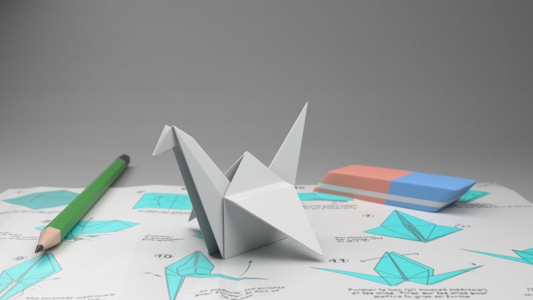 origami, 3D, Paper cranes HD Wallpaper Desktop Background