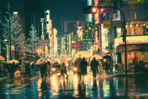 people, Rain, Japan
