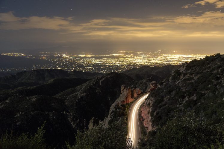 Tucson, Cityscape, Long exposure, Light trails HD Wallpaper Desktop Background