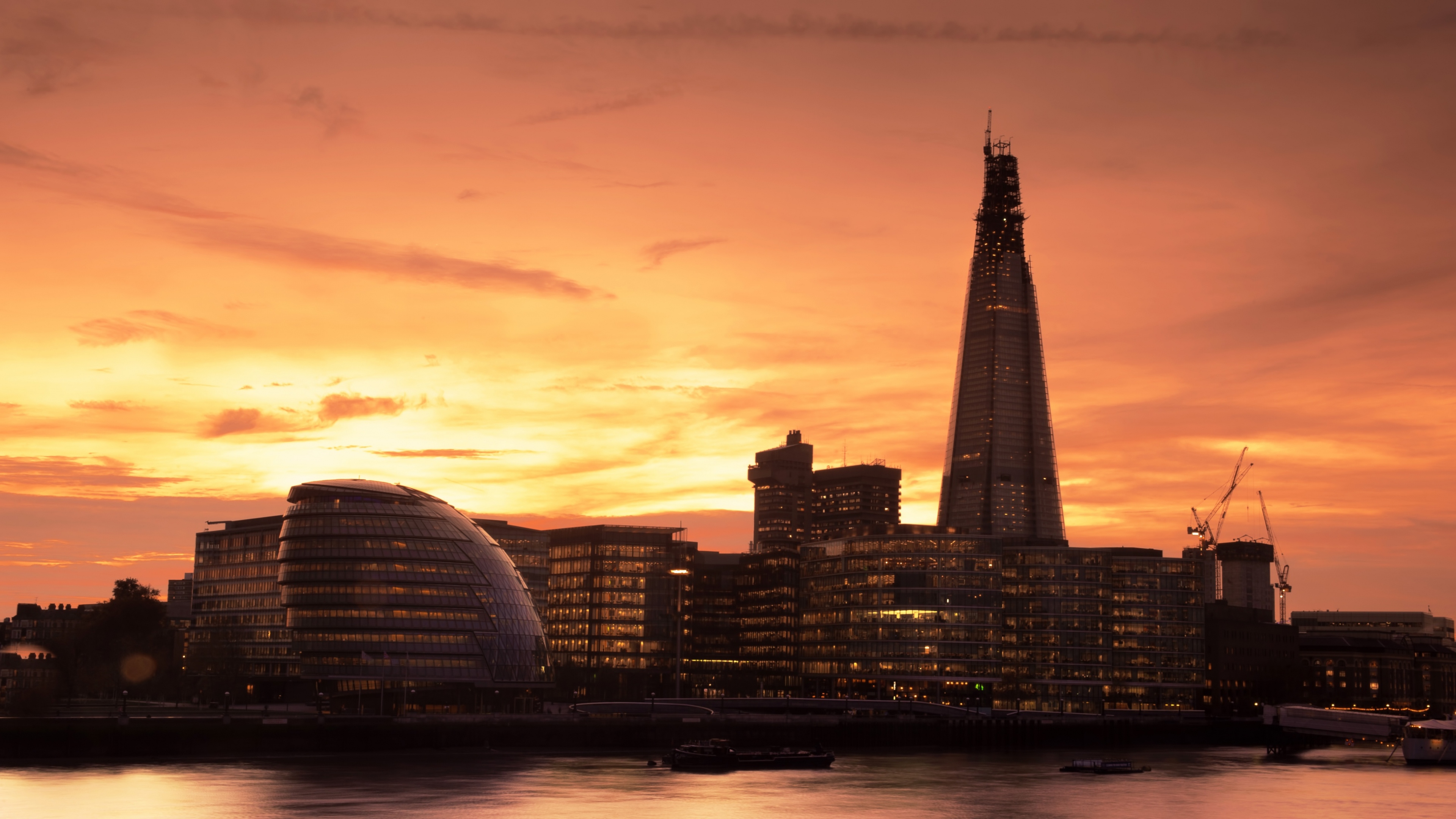 city, Sunset, Sky, London, England, UK Wallpaper