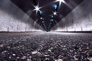 tunnel, Asphalt, Worms eye view