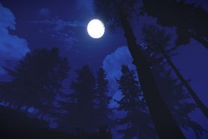 rust, Video games, Moon, Night, Trees