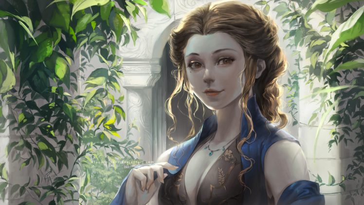 Margaery Tyrell, Game of Thrones, A Song of Ice and Fire, Artwork, Necklace HD Wallpaper Desktop Background