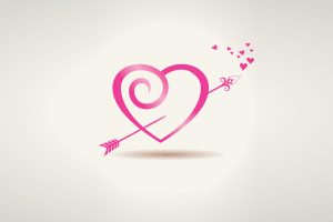 heart, Valentines Day, Digital art, Simple background, Arrows, Arrows (design), Love