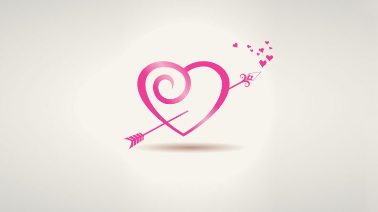 heart, Valentines Day, Digital art, Simple background, Arrows, Arrows (design), Love HD Wallpaper Desktop Background