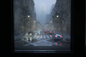 digital art, Street, Rain