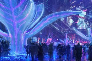 crowds, Ben Mauro, Valerian and the City of a Thousand Planets, Concept cars, Big Market, Aliens, Science fiction, Plants