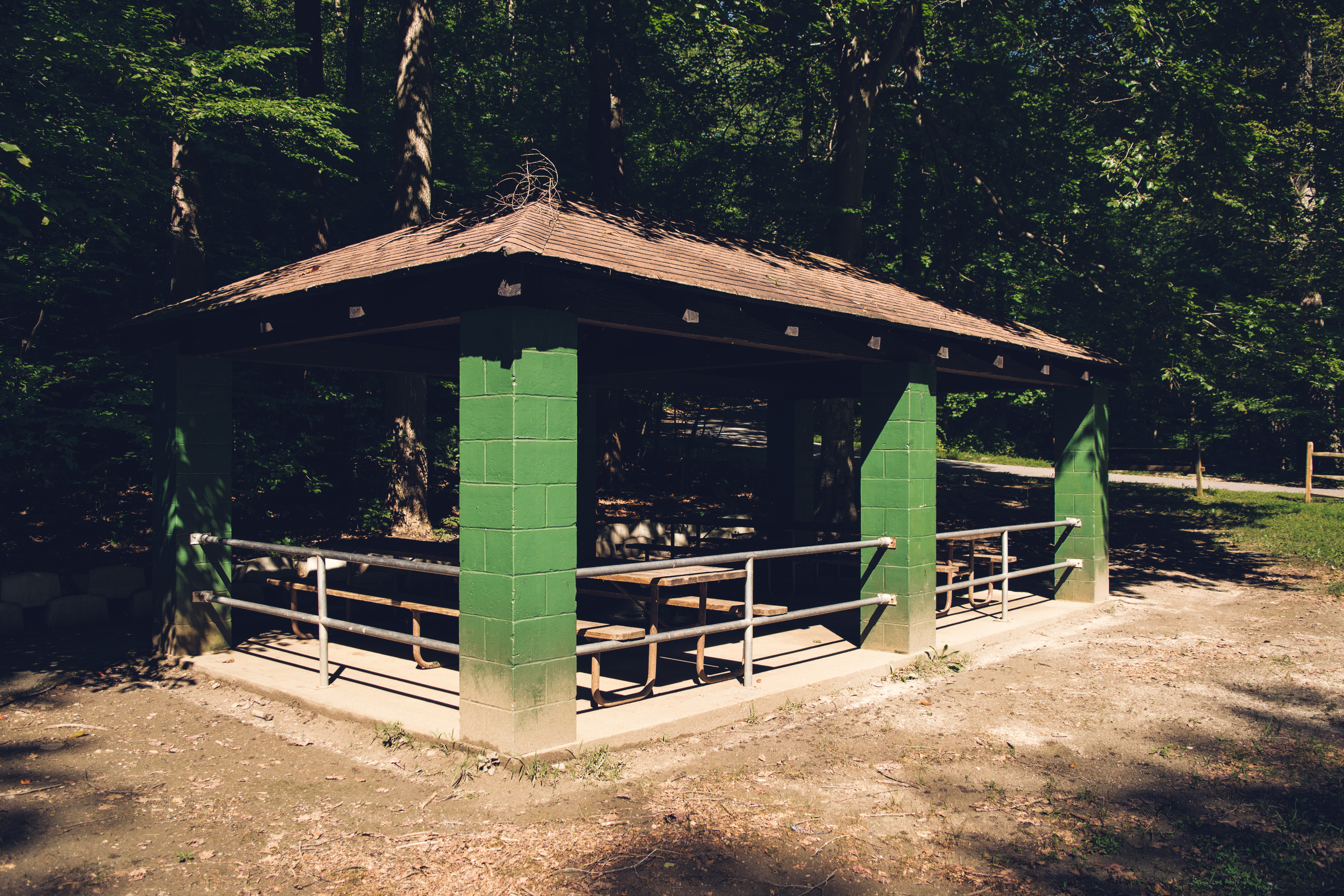 forest, Pavilion, Park Wallpaper