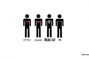 heart, Realist, Optimist, Pessimist, Digital art, Text