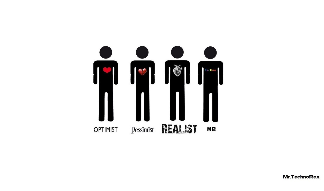 heart, Realist, Optimist, Pessimist, Digital art, Text Wallpaper