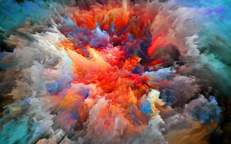 colorful, Explosion of color, Watercolor, Abstract, Painting, Paint splatter HD Wallpaper Desktop Background