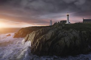 Pointe de Saint Mathieu, Cliff, Sky, Lighthouse, Sea, Coast