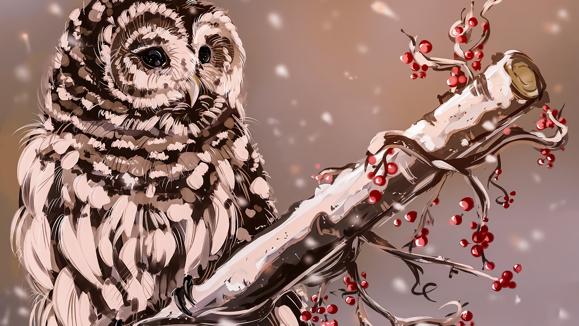 digital art, Owl Wallpaper