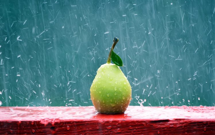 pears, Rain HD Wallpaper Desktop Background