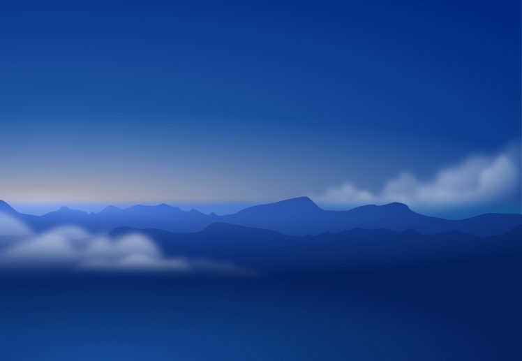 sky, Mountains, Clouds, Digital art HD Wallpaper Desktop Background