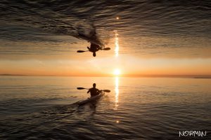 Baltic Sea, Reflection, Kayaks, Sunset, Ps